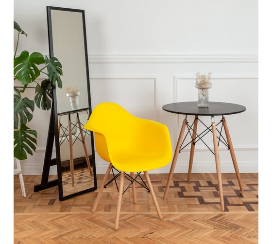 Комплект стульев пластиковых DERSTUHL 4 шт Wood Eames, лимон, DSL04.011.4