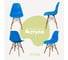 Комплект стульев пластиковых DERSTUHL 4 шт Wood Eames, синий, DSL01.007.4 1