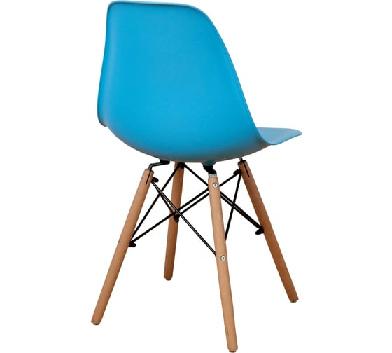 Стул пластиковый DERSTUHL Wood Eames, голубой DSL01.008