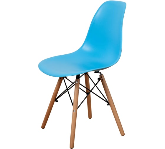 Комплект стульев пластиковых DERSTUHL 4 шт Wood Eames, голубой, DSL01.008.4