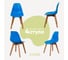 Комплект стульев пластиковых DERSTUHL 4 шт Grand Wood Eames, синий, DSL010.007.4 1