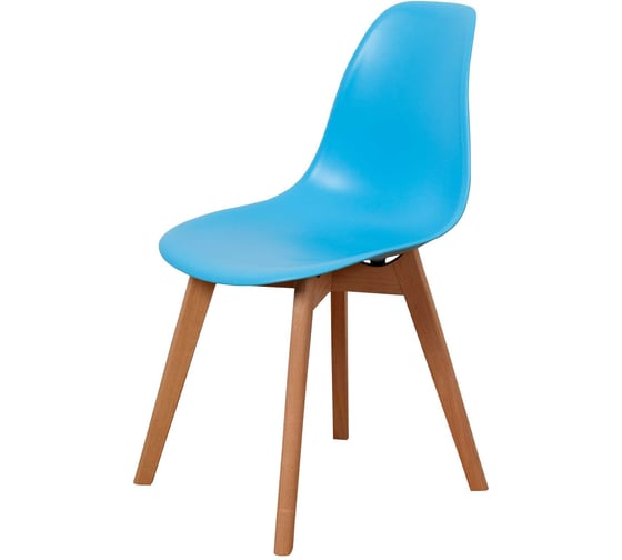 Стул пластиковый DERSTUHL Grand Wood Eames, голубой DSL010.008