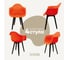 Комплект стульев пластиковых DERSTUHL 4 шт Plast Eames, оранжевый, DSL045.005.4 1