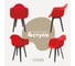 Комплект стульев пластиковых DERSTUHL 4 шт Plast Eames, красный, DSL045.006.4 1
