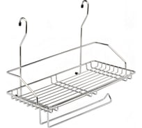 Полка одинарная с держателем для полотенца MF CWJ220-2 ALBA 375x190x310 мм, хром 48392v