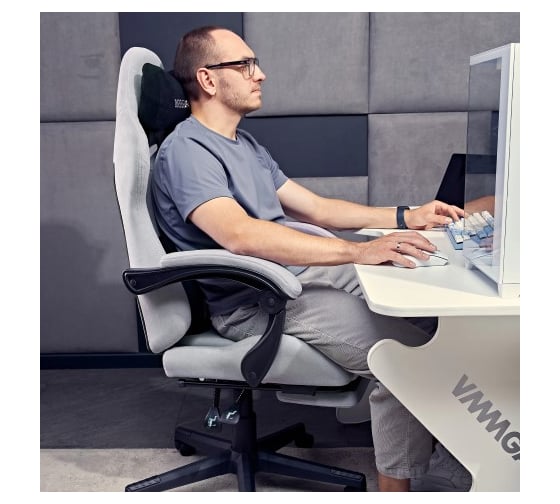 Игровое компьютерное кресло VMMGame THRONE NEW ERA VELOUR GRAY OT-B31-VRGY-NE