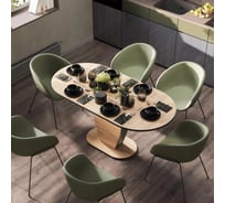 Обеденный стол ТриЯ Шато Тип 1 Черный/Дуб крафт золотой 263319