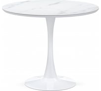 Керамический стол Woodville Тулип 90х73 см белый мрамор/белый 600709