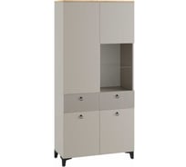 Витрина Woodville Ника 800 бежевый мат-05/кашемир/дуб делано 593597