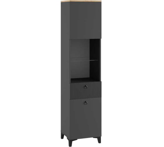 Витрина Woodville Ника 400 эйхория QR-17/графит/дуб делано 593596