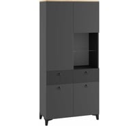 Витрина Woodville Ника 800 эйхория QR-17/графит/дуб делано 593598
