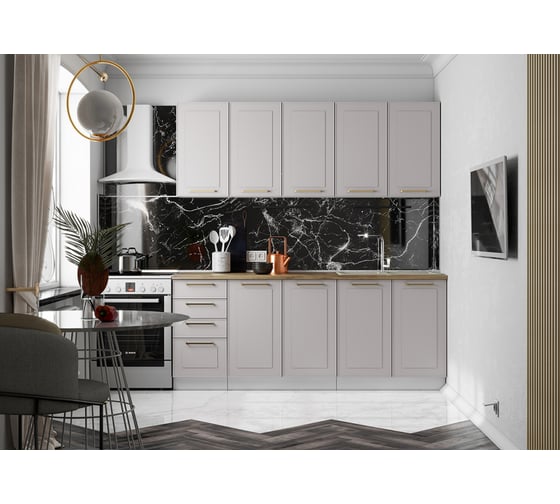 Кухня Woodville Алиена 2,0 белый/шампань 608589