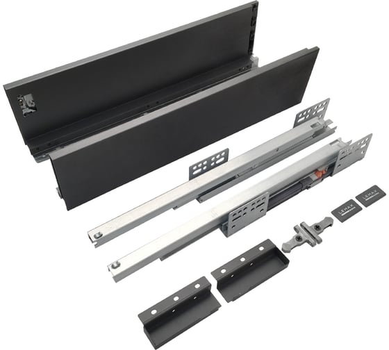 Комплект системы выдвижения Lemax prof Lembox, H=199, 500 мм, серый Lembox-199-500-GR