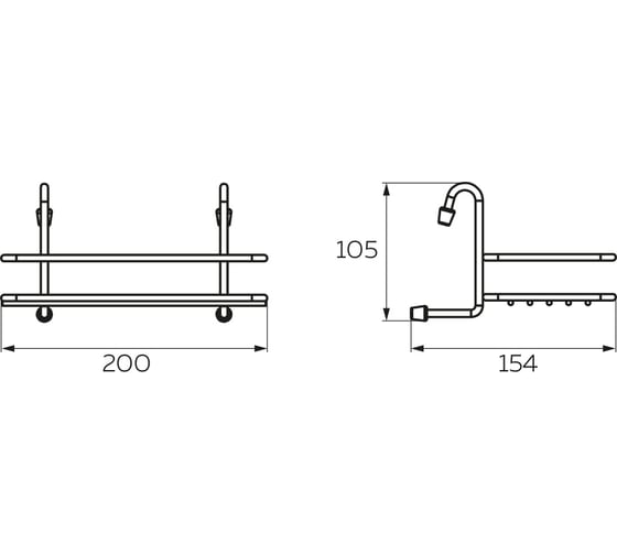 Полка Lemax малая, короткая, черный матовый MX-061 BL