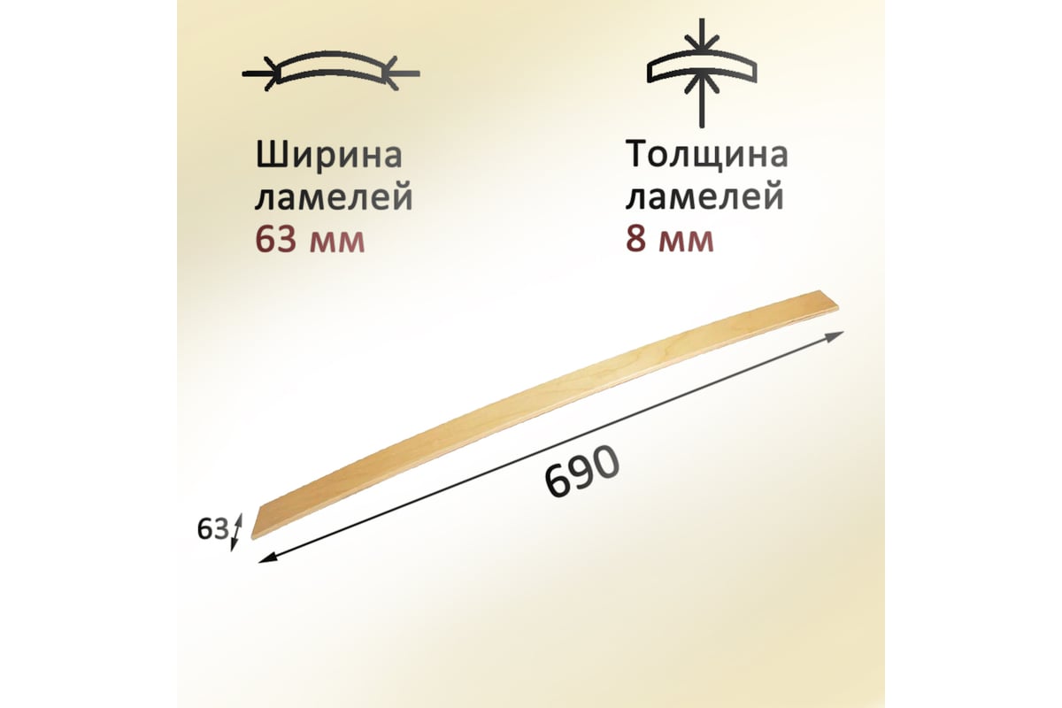 Ламели прямые для кровати без изгиба