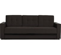 Диван-кровать Divan24 Мичиган кофейный велюр с подлокотниками раскладной, еврокнижка 70310395