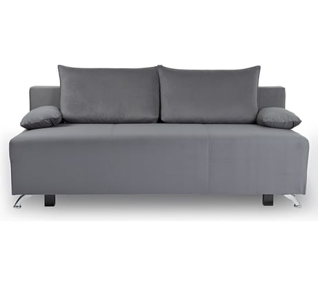 Диван-кровать Divan24 раскладной Лира лайт прямой еврокнижка, велюр серый 77000203