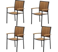 Стул из алюминия Joygarden ЛОНДОН темный графит 2 шт. 61002/61002 61002/61002/61002/61002