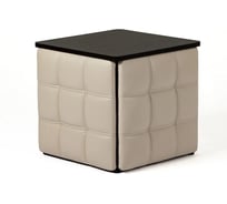 Пуф трансформер Divan24 5 в 1 пуфик со столом трансформер, в гостинную, бежевый, искусственная кожа 77000202