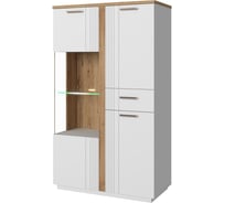Шкаф с витриной Anrex MATEO 1V2D1S P белый/дуб наварра 732312