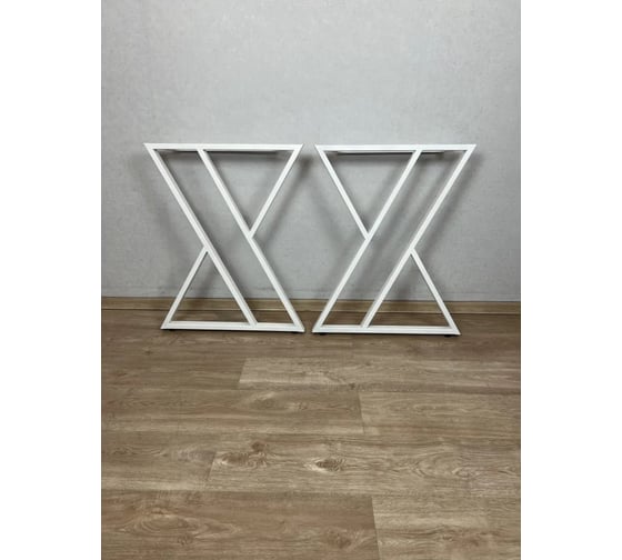 Ножки для стола Solarius в стиле Loft Z-образные, опоры для стола лофт 78,5x71 см, подстолья металлические регулируемые прочные, порошковая покраска, белого цвета, 2 шт nogaX80white-2