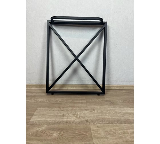 Ножка для стола Solarius в стиле Loft крестообразная, опора для стола лофт 78,5x71 см, подстолье металлическое регулируемое прочное, порошковая покраска, черного цвета nogakrest80black