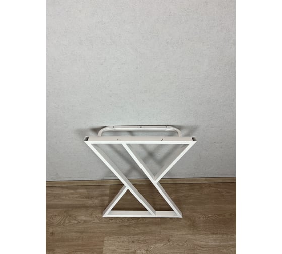 Ножки для стола Solarius в стиле Loft Z-образные, опоры для стола лофт 68,5x71 см, подстолья металлические регулируемые прочные, порошковая покраска, белого цвета, 2 шт. nogaX70white-2