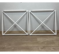 Ножки для стола Solarius в стиле Loft крестообразные, опоры для стола лофт 78,5x71 см, подстолья металлические регулируемые прочные, порошковая покраска, белого цвета, 2 шт. PARAnogkrest80white