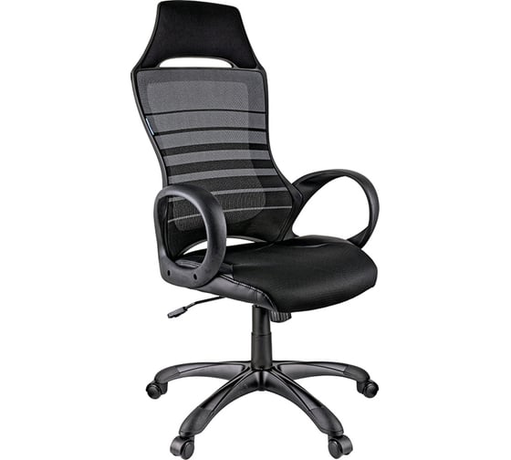 Игровое кресло Helmi HL-S05 Podium ткань/сетка/экокожа черная, пластик черный 274811