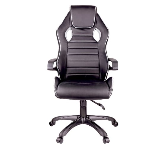 Игровое кресло Helmi HL-S03 Drift экокожа черная, вставка ткань серая 274807