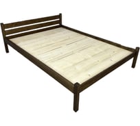 Кровать двуспальная Solarius Классика из массива сосны, со сплошным основанием, 190x180 см, габариты 200x190, цвет темный дуб 180kltemd-190-full
