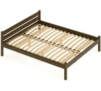 Кровать двуспальная Solarius Классика из массива сосны, с ортопедическим основанием, 190x120 см, габариты 200x130, цвет темного дуба 401-10043-190