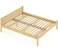 Кровать двуспальная Solarius Классика из массива сосны, с ортопедическим основанием, 190x180 см, габариты 200x190, без покрытия 401-10054-190