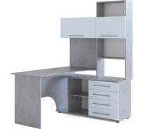 Стол компьютерный СОКОЛ КСТ-14П Правый Бетон/белый 00-00015592