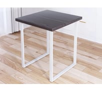 Стол кухонный Solarius Loft квадратный со столешницей цвета венге из массива сосны 40 мм и белыми металлическими ножками, 60x60x75 см 700-10056