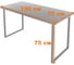 Стол кухонный Solarius Loft из массива сосны без шлифовки и покраски, 130x75x75 см, с черными металлическими ножками 700-10207 3