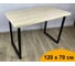 Стол кухонный Solarius Loft из массива сосны без шлифовки и покраски, 90x60x75 см, с черными металлическими ножками 700-10199 1