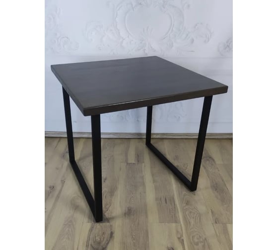 Стол кухонный Solarius Loft с квадратной столешницей цвета венге из массива сосны 40 мм и черными металлическими ножками, 75x75x75 см 700-10164 1