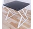 Стол кухонный Solarius Loft с квадратной столешницей цвета антрацит из массива сосны 40 мм и белыми металлическими Z-образными ножками, 60x60x75 см 703-10177 1