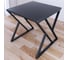 Стол кухонный Solarius Loft с квадратной столешницей цвета антрацит из массива сосны 40 мм и черными металлическими Z-образными ножками, 70x70x75 см 703-10194 1