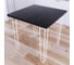 Стол кухонный Solarius Loft с квадратный столешницей цвета черного оникса из массива сосны 40 мм и белыми ножками-шпильками, 75x75x75 см 710-10250 1