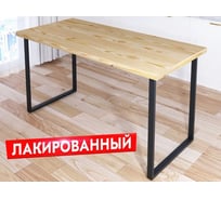 Стол кухонный Solarius Loft с лакированной столешницей из массива сосны 40 мм и черными металлическими ножками, 140x80x75 см 700-10248