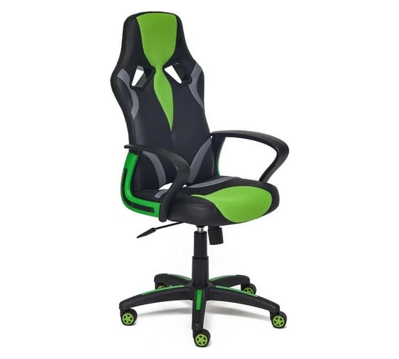 Кресло TetChair RUNNER кожзам/ткань, черный/зеленый 36-6/26/12 11736