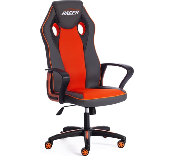 Кресло TetChair RACER кожзам/ткань, металлик/оранжевый 36/07 13228