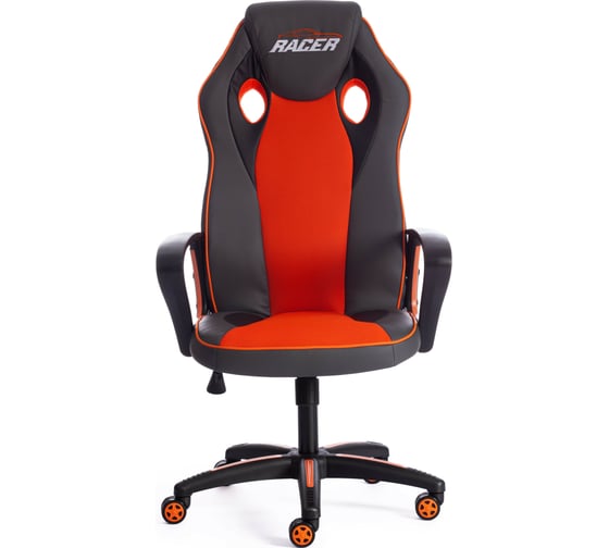 Кресло TetChair RACER кожзам/ткань, металлик/оранжевый 36/07 13228