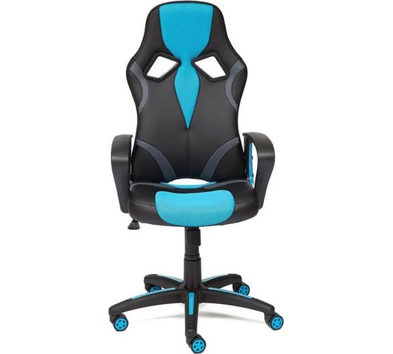Кресло TetChair RUNNER кожзам/ткань, черный/голубой 36-6/23/12 12406