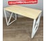 Стол кухонный Solarius Loft со столешницей без шлифовки и покрытия из массива сосны 40 мм и белыми металлическими крестообразными ножками, 90x80x75 см 702-10478 1