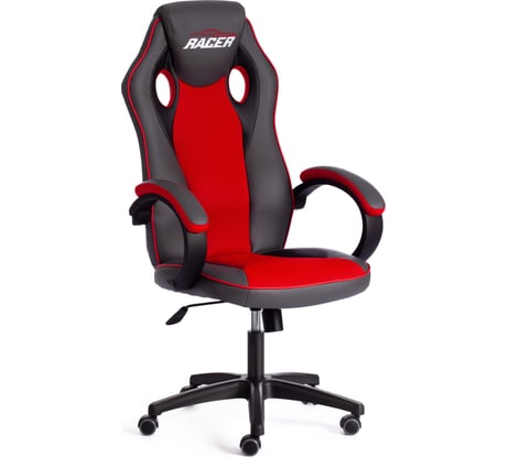 Кресло TetChair RACER GT new кожзам/ткань, металлик/красный, 36/08 13249