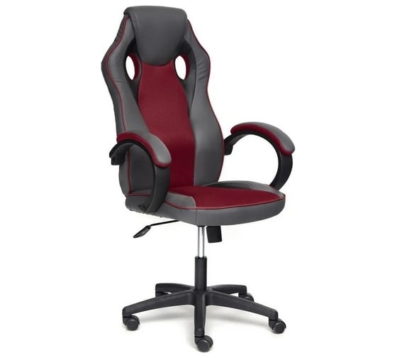 Кресло TetChair RACER GT new кожзам/ткань, металлик/бордо, 36/13 13248