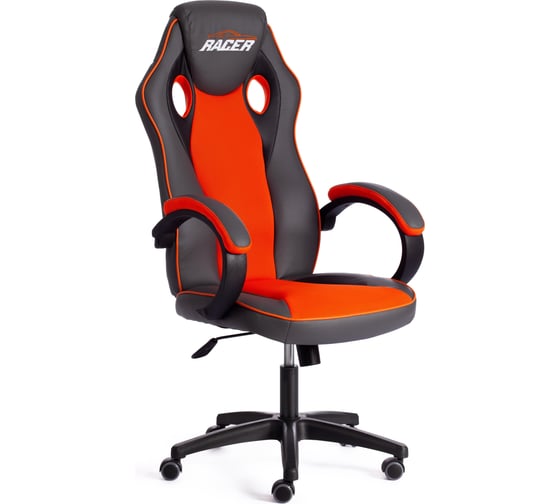 Кресло TetChair RACER GT new кожзам/ткань, металлик/оранжевый, 36/07 13250